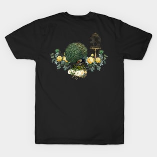 Wonderful peacock with beautiful flowers T-Shirt